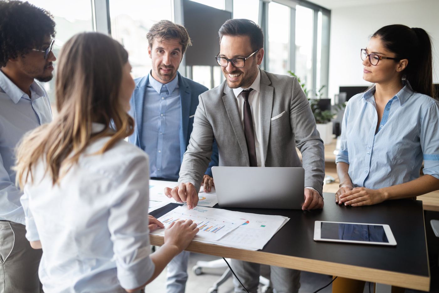 Local business team meeting